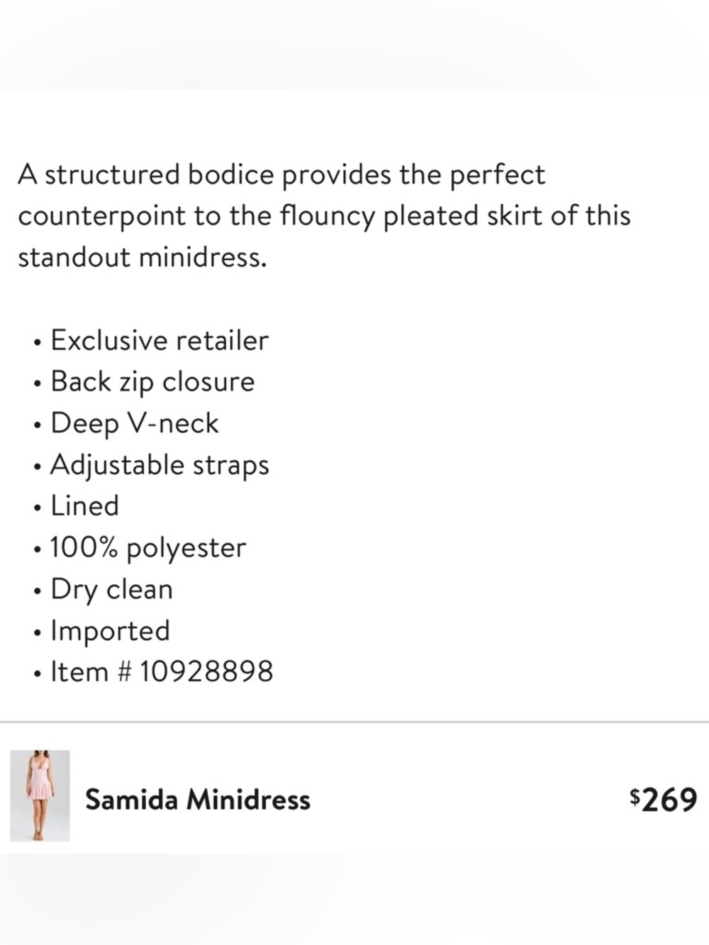 New NWOT HOCB Samida Dress Size Small - Picture 7 of 7